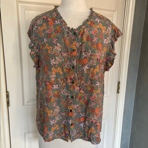 🔥 4/$20 Floral Button-Up Top (large-xl)